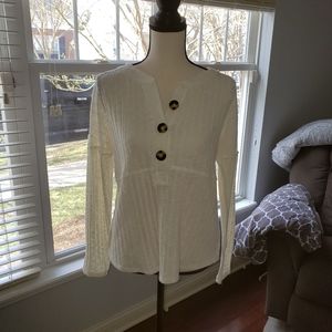 Cream Long Sleeved Top